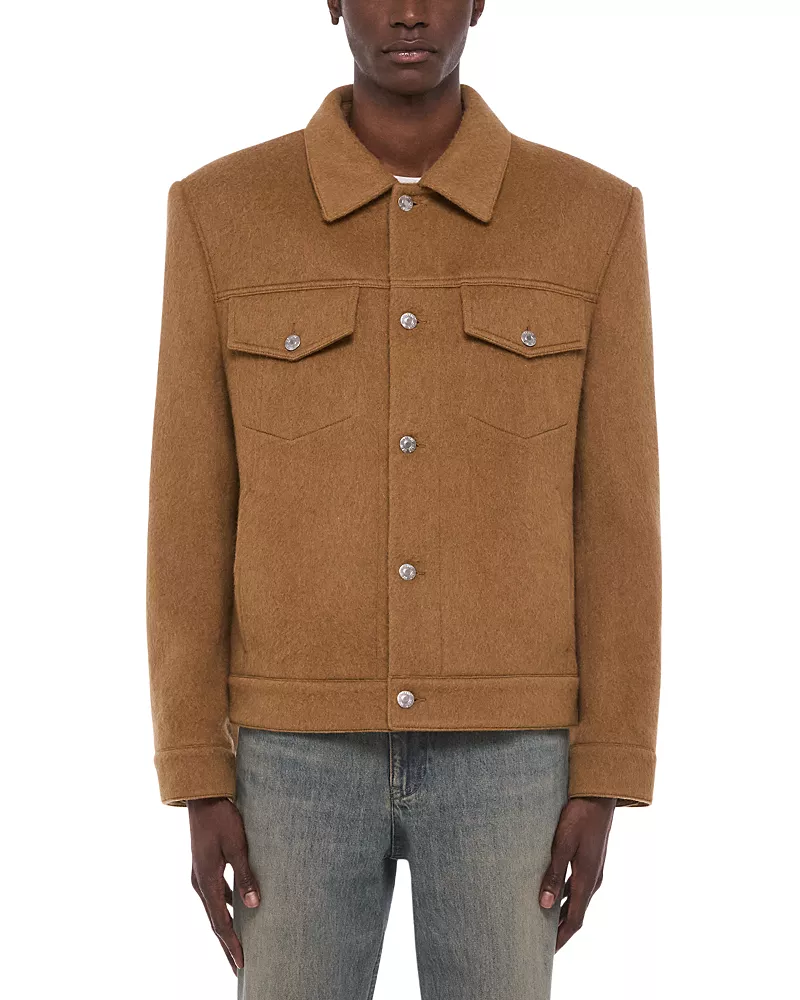 Helmut Lang Hairy Wool Blend Trucker Jacket