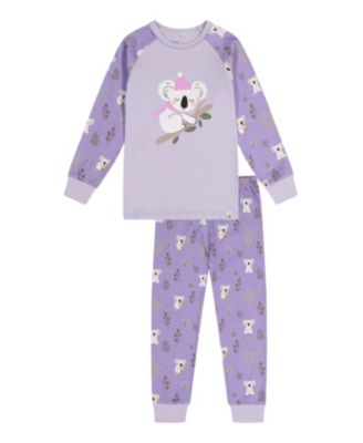  Girls' Koala Organic Cotton Top Pants Two Piece Pajama Set - Big Kid