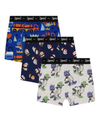 Boys' Fun Organic Cotton Elastic Waistband 3-Pack Boxers - Little Kid, Big Kid