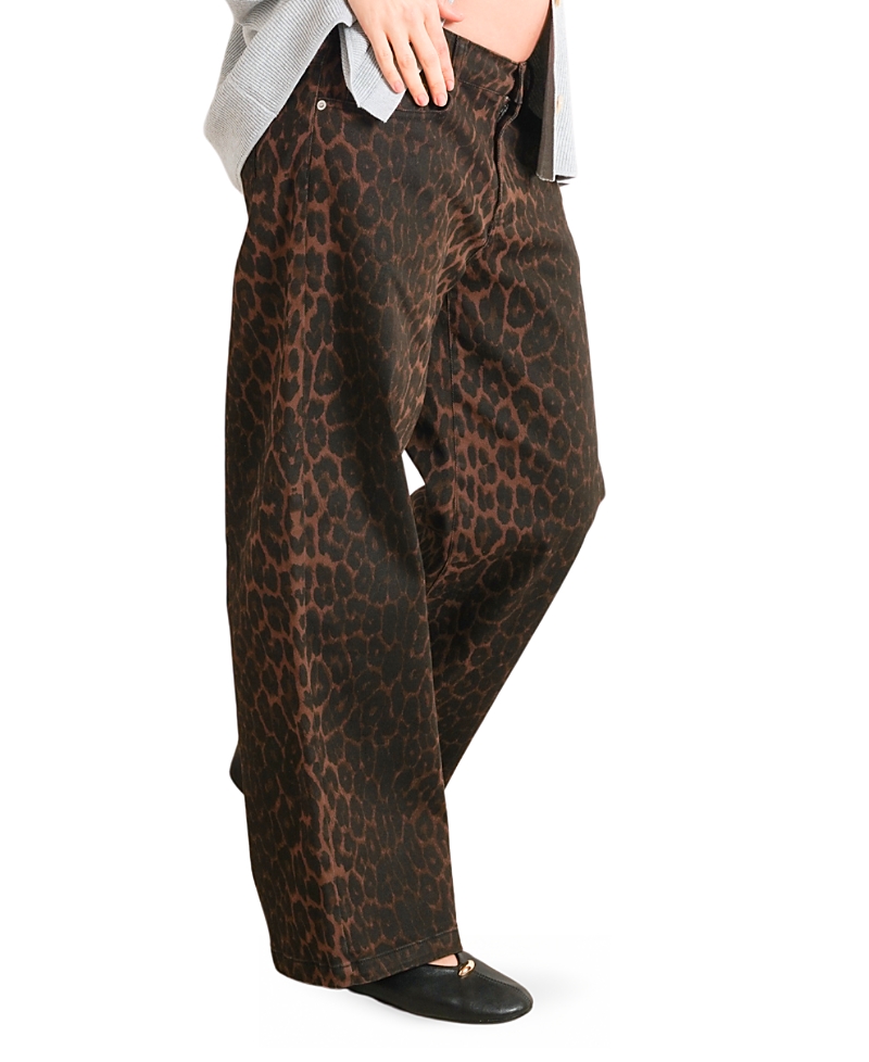 Nom Maternity Slouch Under the Belly Boyfriend Jeans in Leopard
