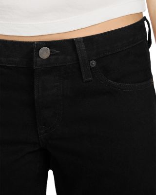 Petite The Pixie Gray Low Rise Wide Flare Leg Jeans in Black - thumbnail 4