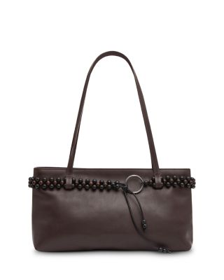 Bead Belt Leather Structured Shoulder Bag