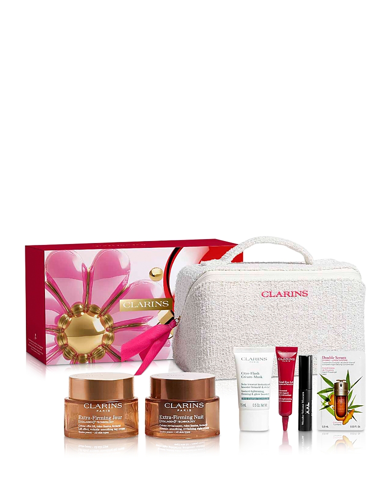 Clarins Extra-Firming Luxury Skincare Gift Set with Collagen Polypeptide & Niacinamide ($300 value)