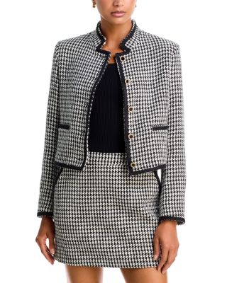 Mixed Houndstooth Button Front Jacket - Exclusive
