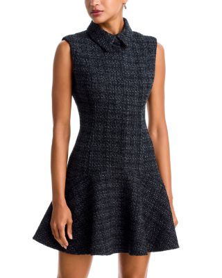 Tweed Zip Front Mini Dress - Exclusive