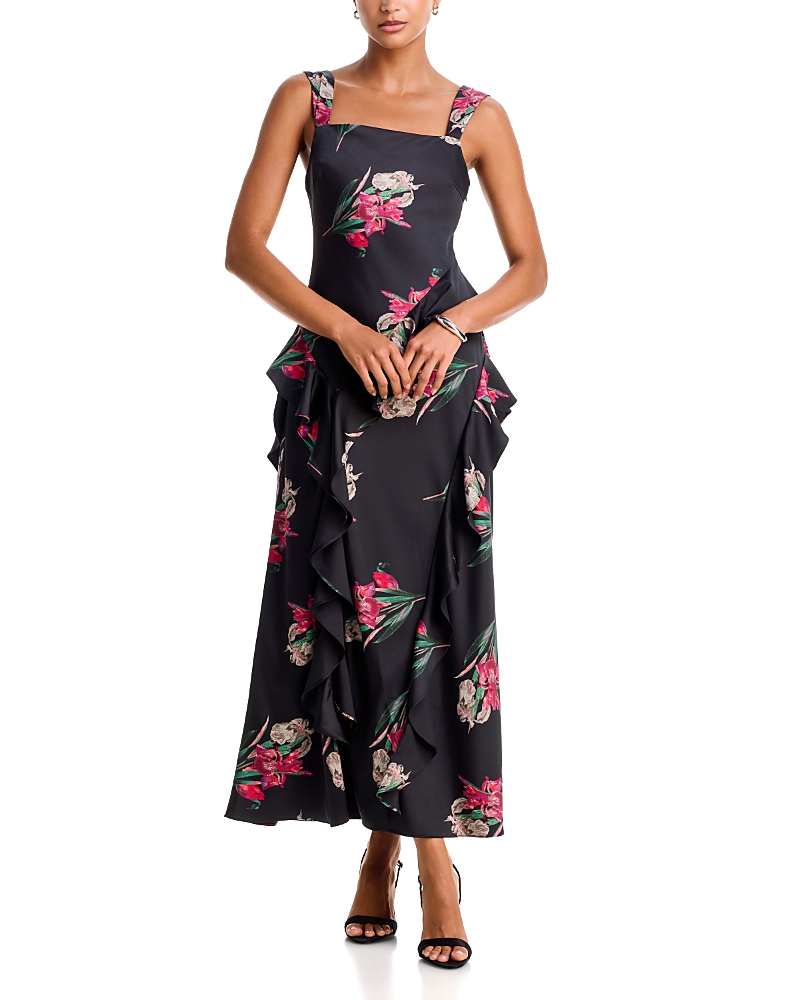 Aqua Iris Ruffle Sleeveless Maxi Dress - Exclusive