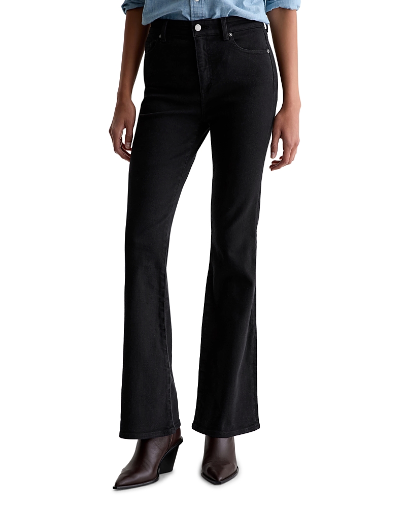 Ag Farrah Mid Rise Bootcut Jeans in Super Black