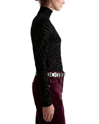 Chels Turtleneck Burnout Pattern Sweater - thumbnail 5