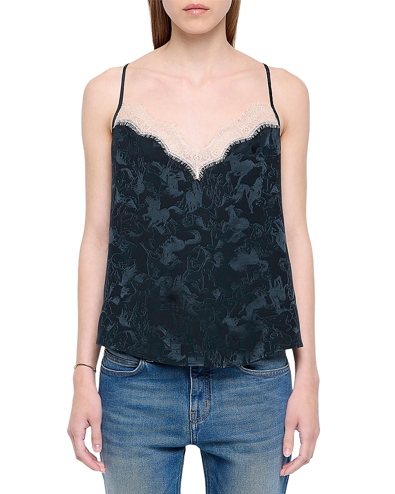 Zadig & Voltaire Cespa Jacquard Horses Silk Camisole