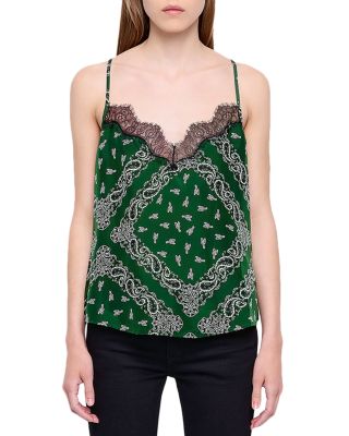 Cespa Bandana Print Silk Camisole Top