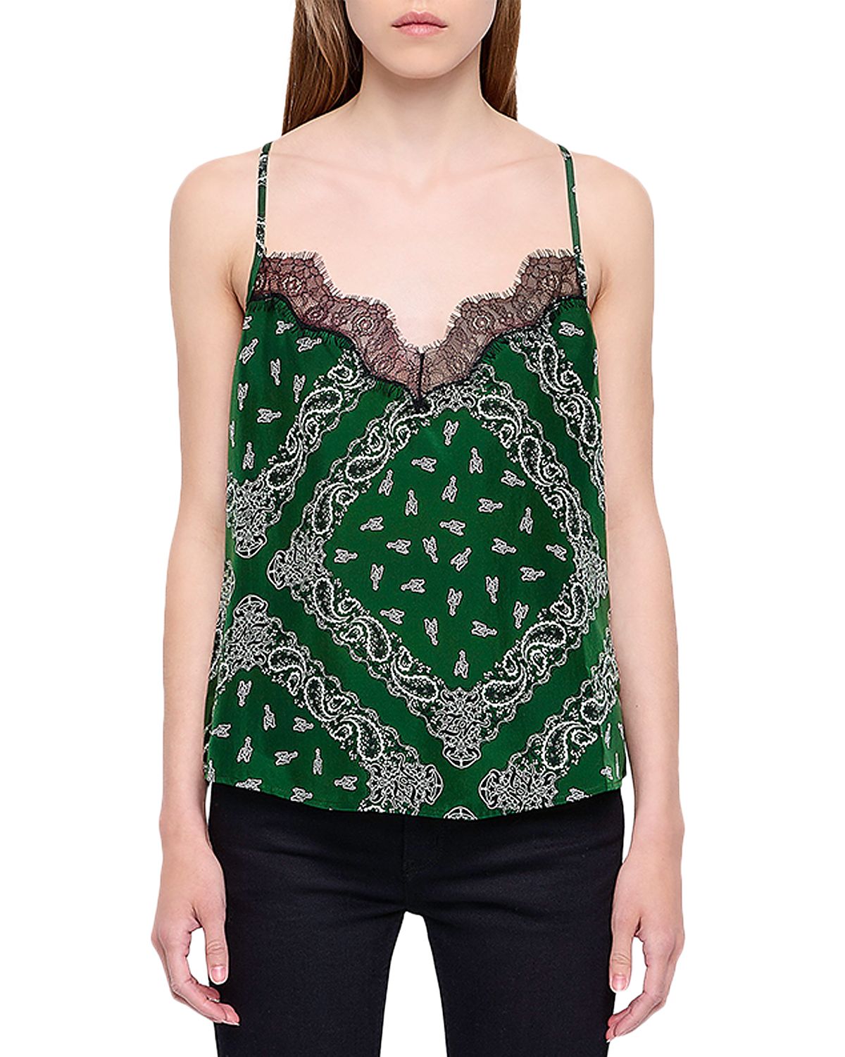 Zadig & Voltaire Cespa Bandana Print Silk Camisole Top
