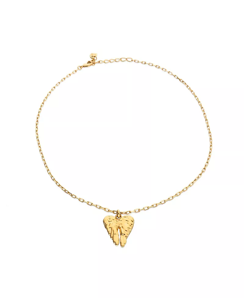 UNOde50 Short Gold-Plated Necklace with Wing Detail