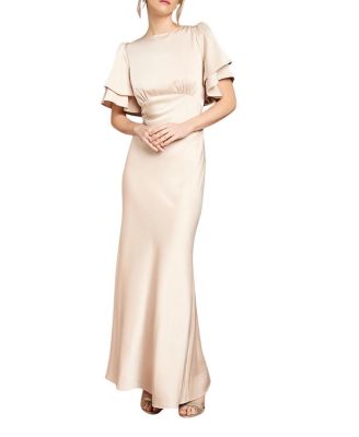 High Neck Crepe Maxi Dress