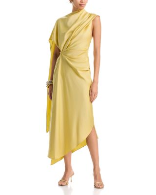 Lunessa Asymmetric Draped Midi Dress