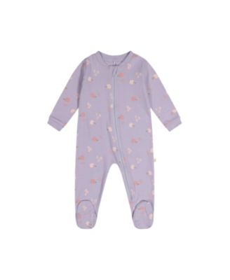  Girls' Hedgehog Organic Cotton Front Zipper Footed One Piece Pajama - Baby