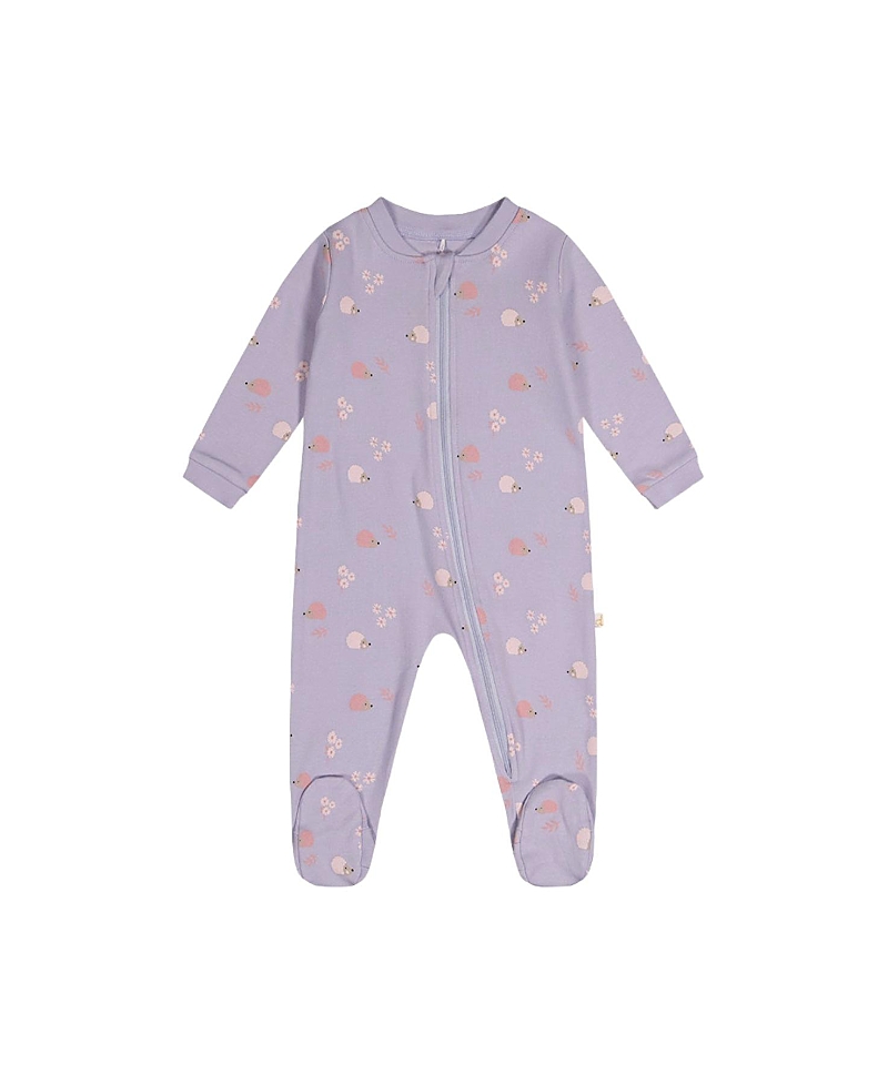 Deux par Deux Girls' Hedgehog Organic Cotton Front Zipper Footed One Piece Pajama - Baby