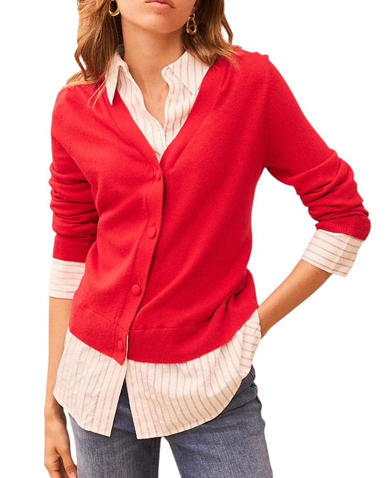 Mint Velvet Women's Cotton Blend Layered Knit Shirt