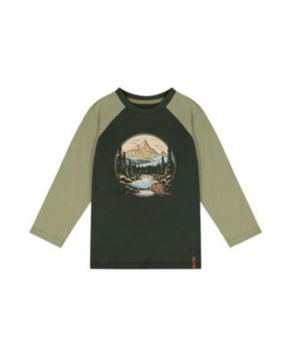 Boys' Cotton Raglan Sleeves Nature T-Shirt - Little Kid