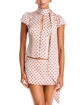Ara Tie Neck Flutter Sleeve Blouse