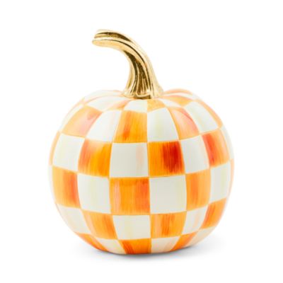 Orange Check Mini Pumpkin