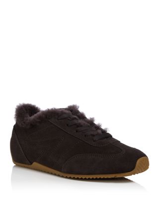 Women's Retro Runner Slim Suede Shearling Lined Sneakers
