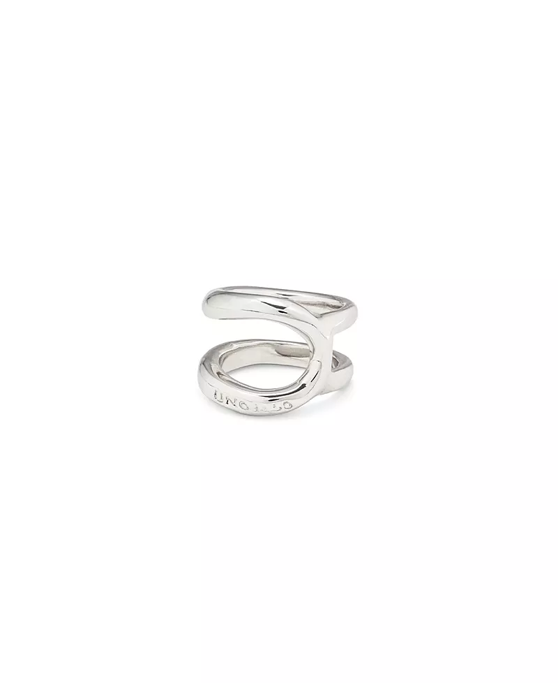 UNOde50 Sterling Silver-Plated Curvilinear Ring
