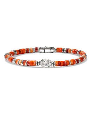 Sterling Silver JH Lovestruck™ Spiny Oyster Shell & Lab Grown Diamond Heishi Bead Bracelet