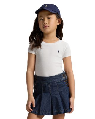 Ralph Lauren - Girls' Crewneck Tee - Little Kid, Big Kid White