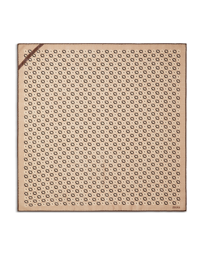 Zegna FW26 Drop 1 Macro Geometric Print Wool Foulard