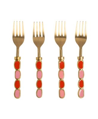  Rampur Set Of 4 Steel Dessert Fork Set, 5.91"  x 0.79" x 0.12"