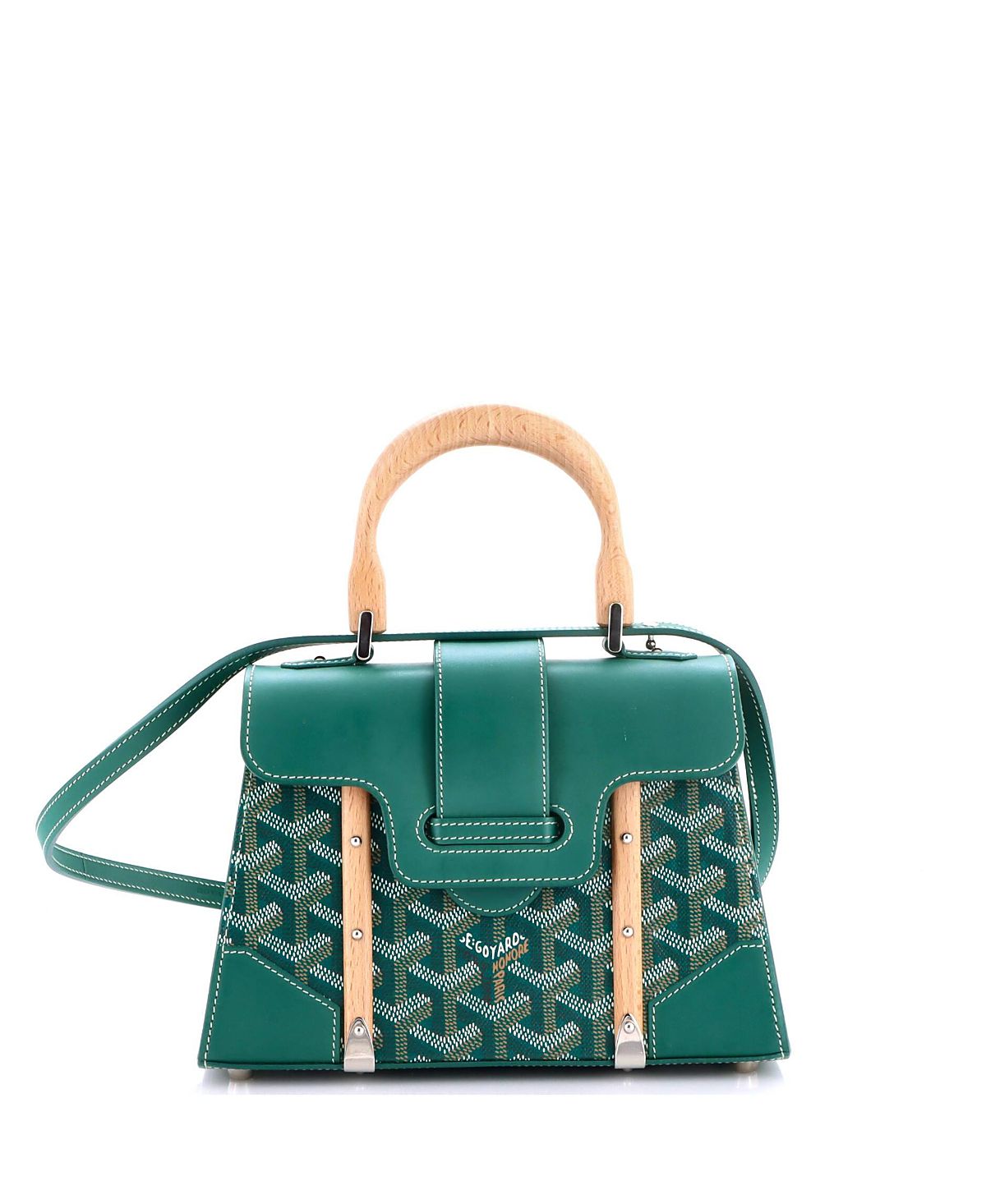 Pre-Owned Goyard Mini Structured Saigon Top Handle Bag Coated Canvas with Leather