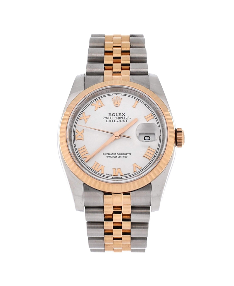 Pre-Owned Rolex Oyster Perpetual Datejust Automatic Watch in Stainless Steel and Rose Gold 36mm