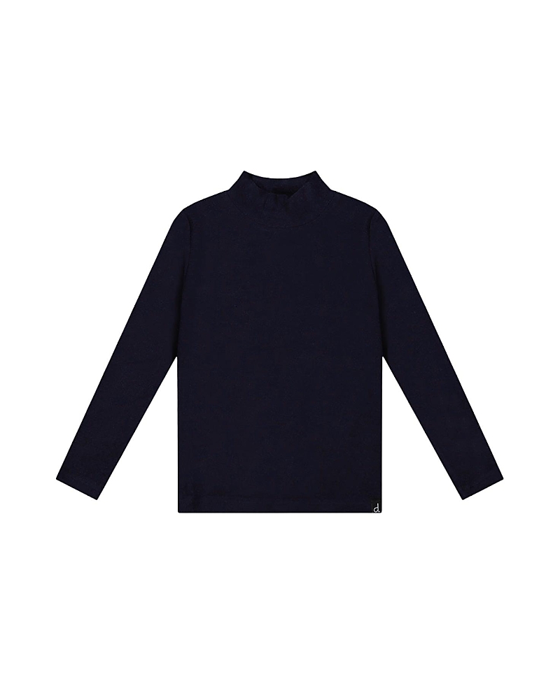 Deux par Deux Girls' Brushed Rib Long Sleeve Mock Neck Top - Big Kid