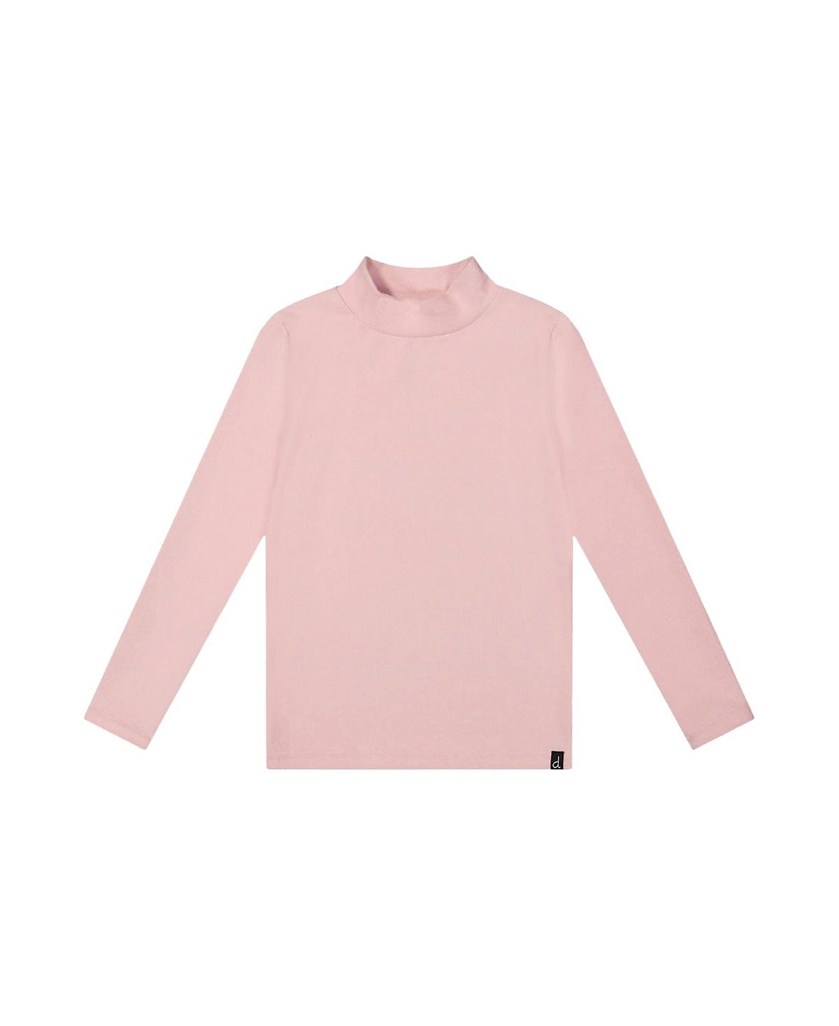 Deux par Deux Girls' Brushed Rib Long Sleeve Mock Neck Top - Big Kid