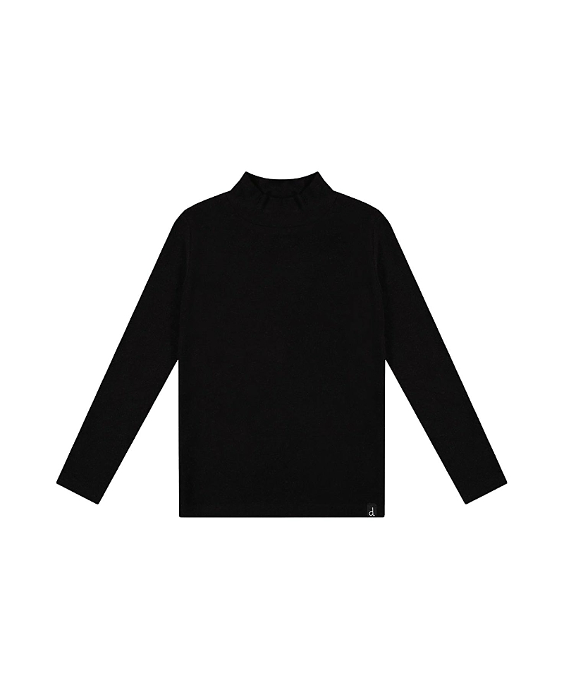 Deux par Deux Girls' Brushed Rib Long Sleeve Mock Neck Top - Big Kid