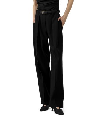 LILYSILK Women's Box Pleated Silk-Wool Trouser