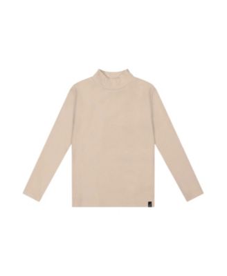 Girls' Brushed Rib Long Sleeve Mock Neck Top - Little Kid