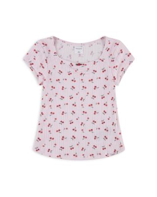 Girls' Rosette Pointelle Tee - Big Kid 