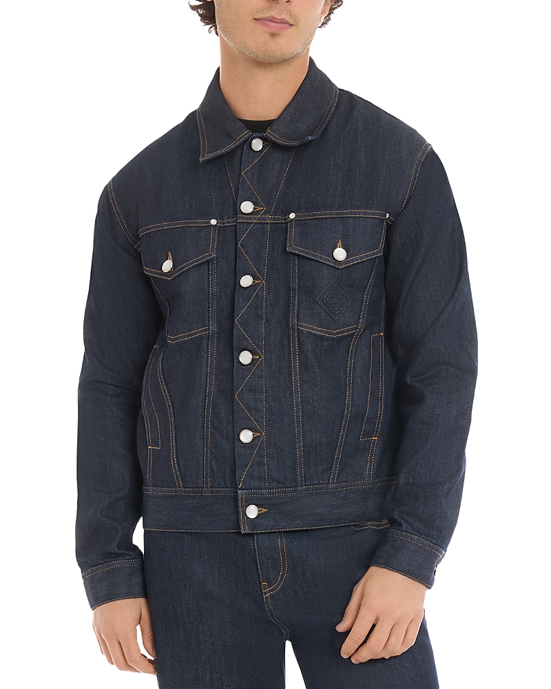 Casablanca Raw Denim Lapped Pocket Jean Jacket in Denim Indigo