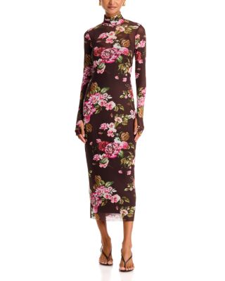 Shailene Turtleneck Mesh Midi Dress