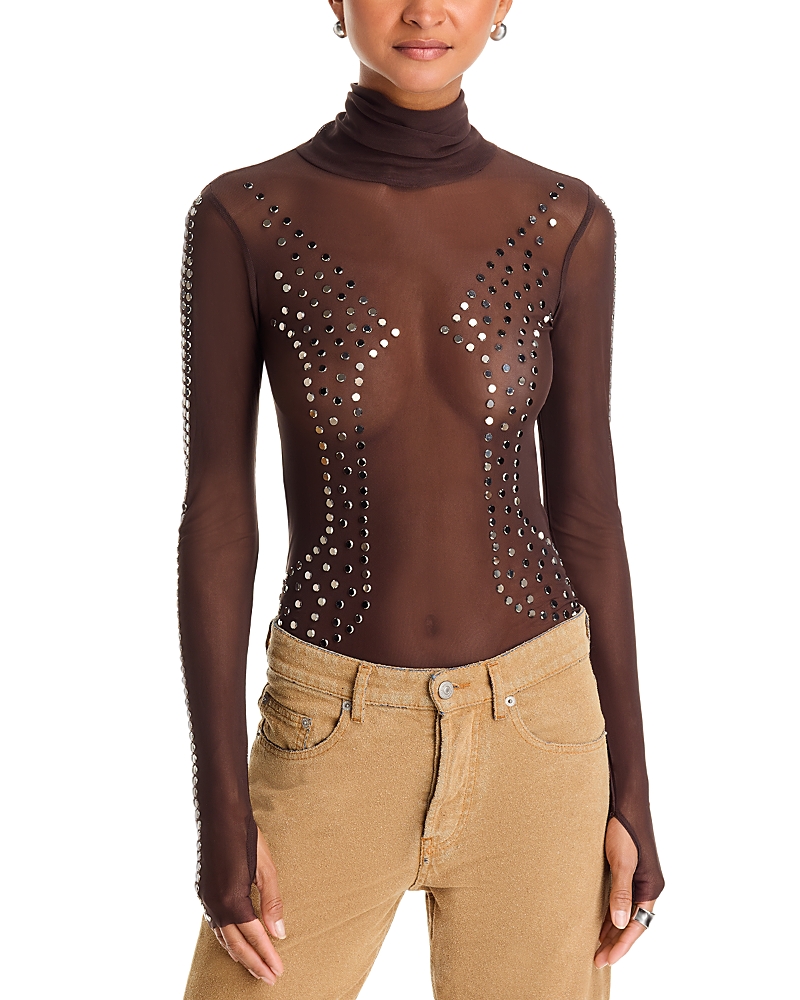 Afrm Zadie Studded Mesh Top
