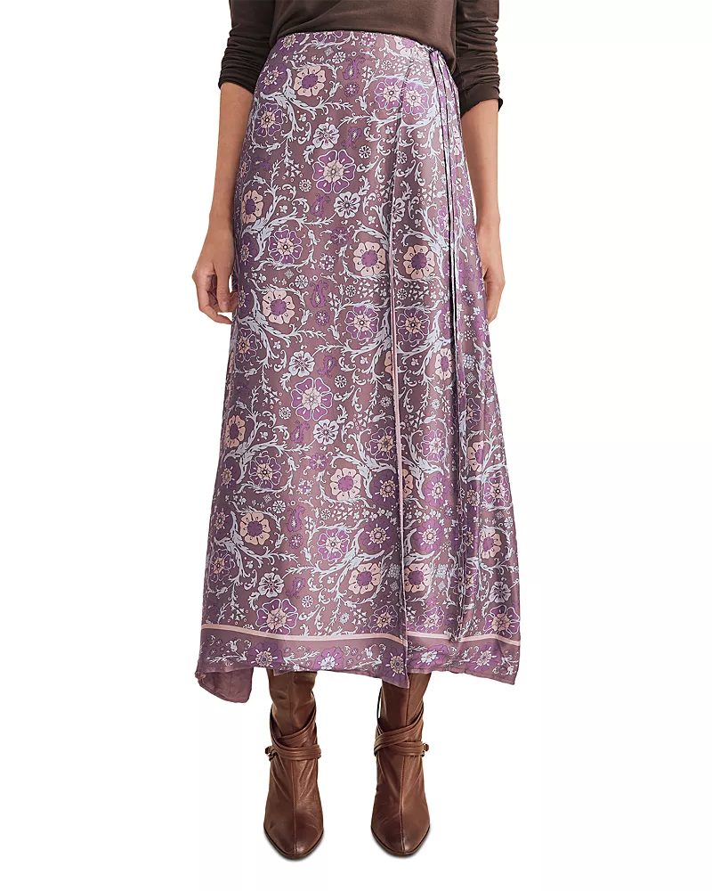 Splendid Cyrus Tie Side Midi Skirt
