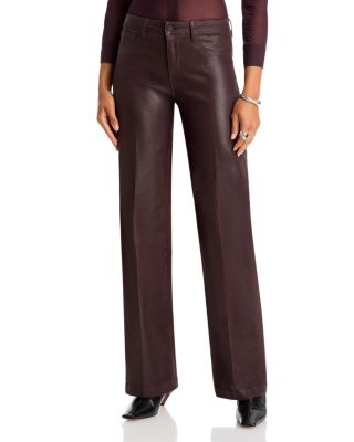 Scottie High Rise Wide Leg Coated Jeans in Dark Java 
