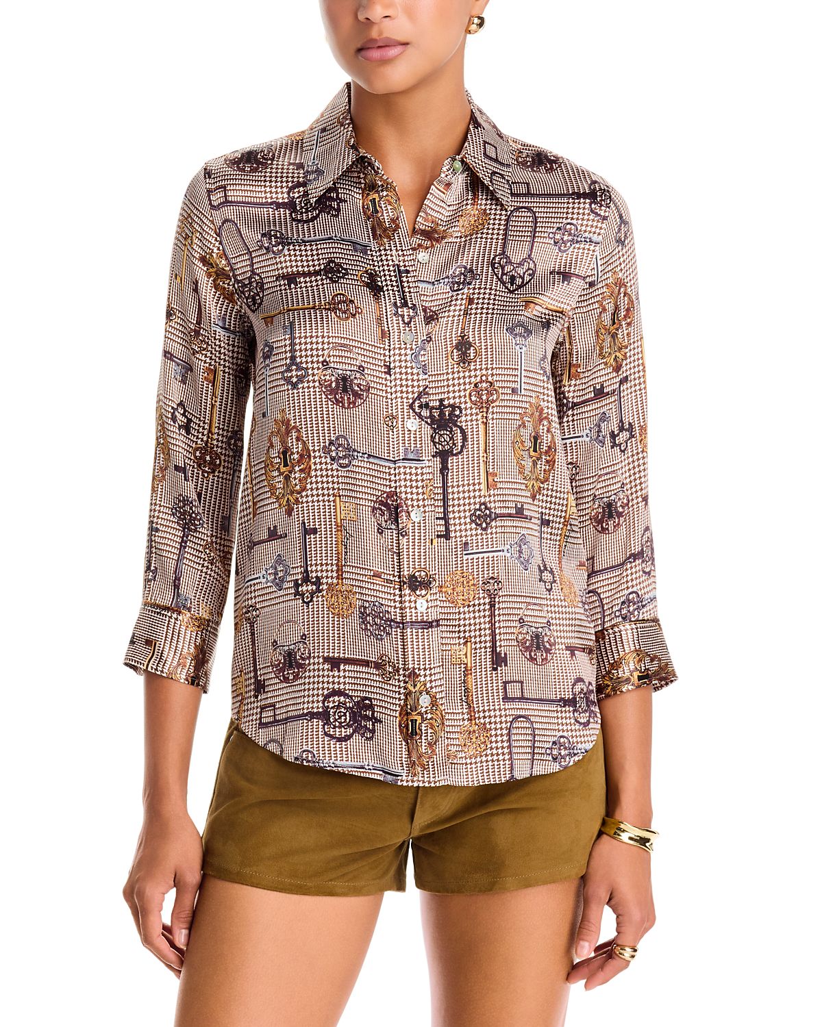 L'Agence Dani Printed Silk Blouse