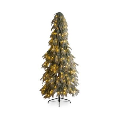 6' Pre Lit Artificial Flocked Down Swept Tree