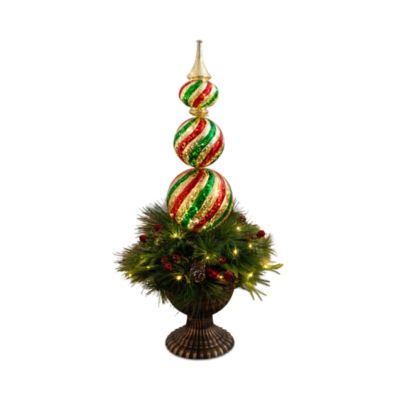3' Pre Lit Artificial Mixed Pine Topiary Tree