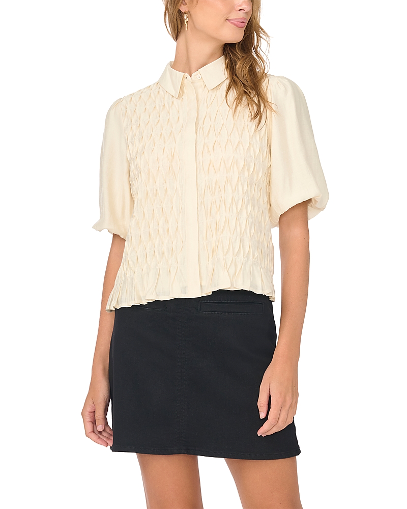 Vince Camuto Button Front Bubble Sleeve Top