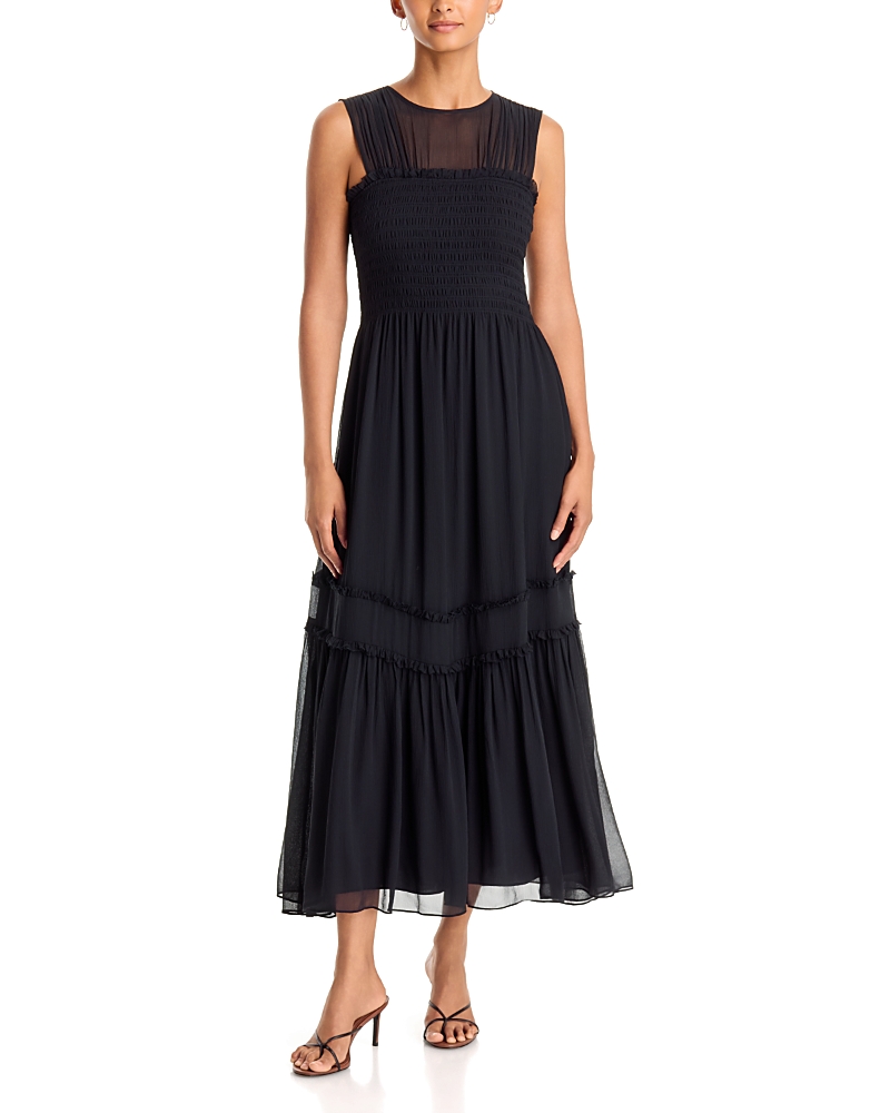 Ramy Brook Annie Smocked Bodice Midi Dress