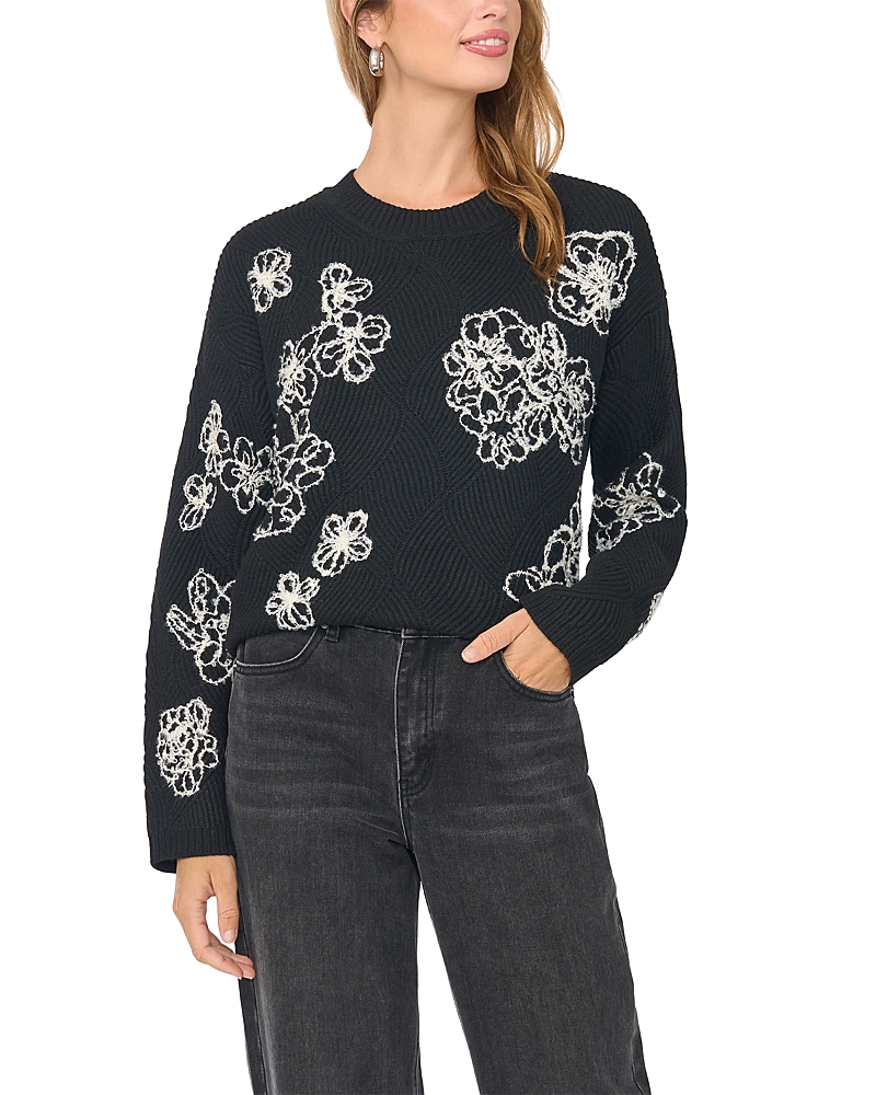 Vince Camuto Embroidered Crewneck Sweater