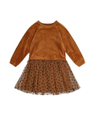 Girls' Bi-Material Shimmer Velvet Crossbody Bag Dress - Big Kid